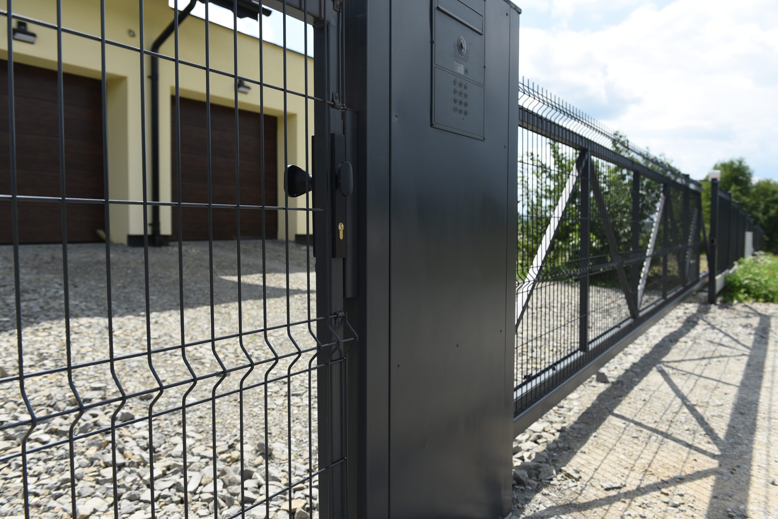 A property secured by a modern fence